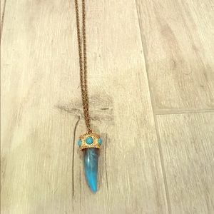 Turquoise and Gold Long Necklace